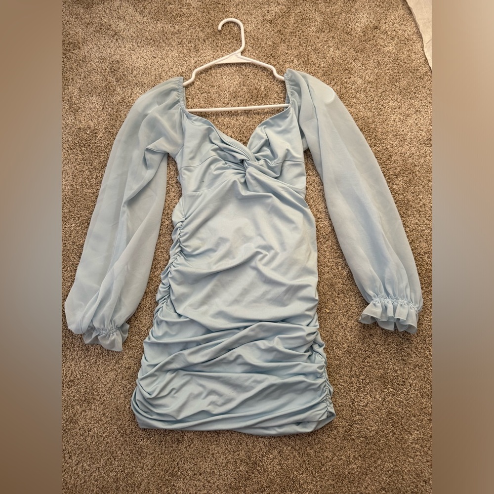 Blue Longsleeve Mini dress